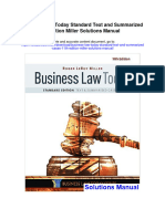 Business Law Today Standard Text and Summarized Cases 11th Edition Miller Solutions Manual