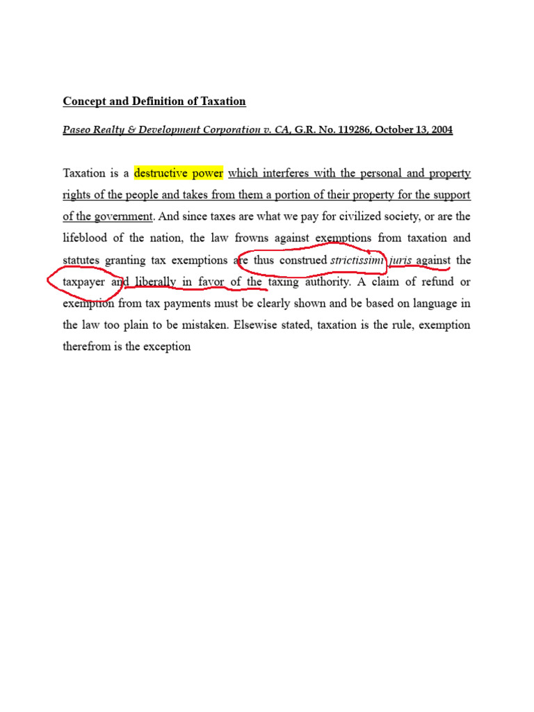 Concept and Definition of Taxation PDF