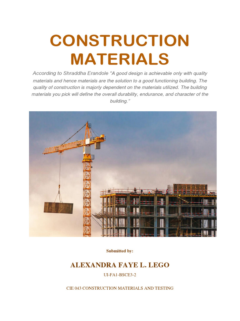 Overview of Construction Materials | PDF | Concrete | Wall