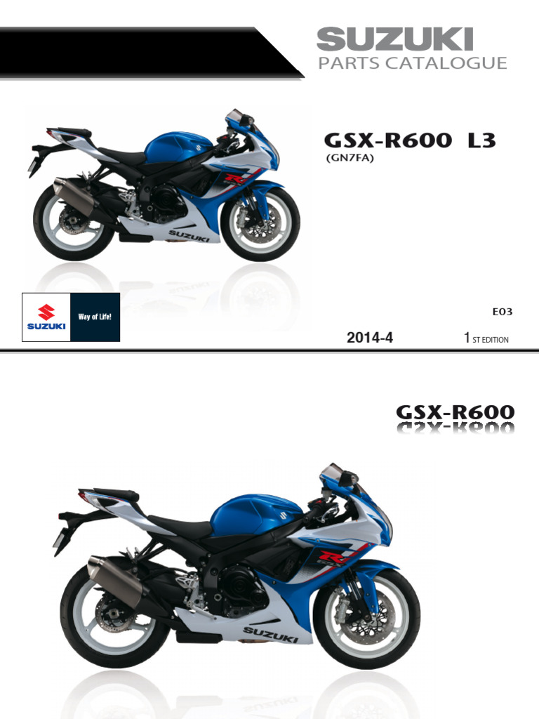 サンプル Suzuki GSX-R600 L3 Parts Catalogue | PDF | Machines | Car