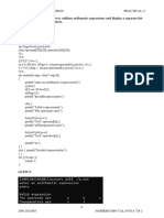 AIM: Write A Lex Program To Validate Arithmetic Expressions and Display A Separate List of The Identifiers and Operators. Program