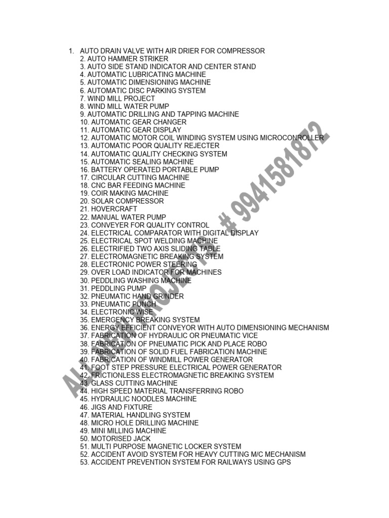 Project List All | PDF | Machines | Solar Power