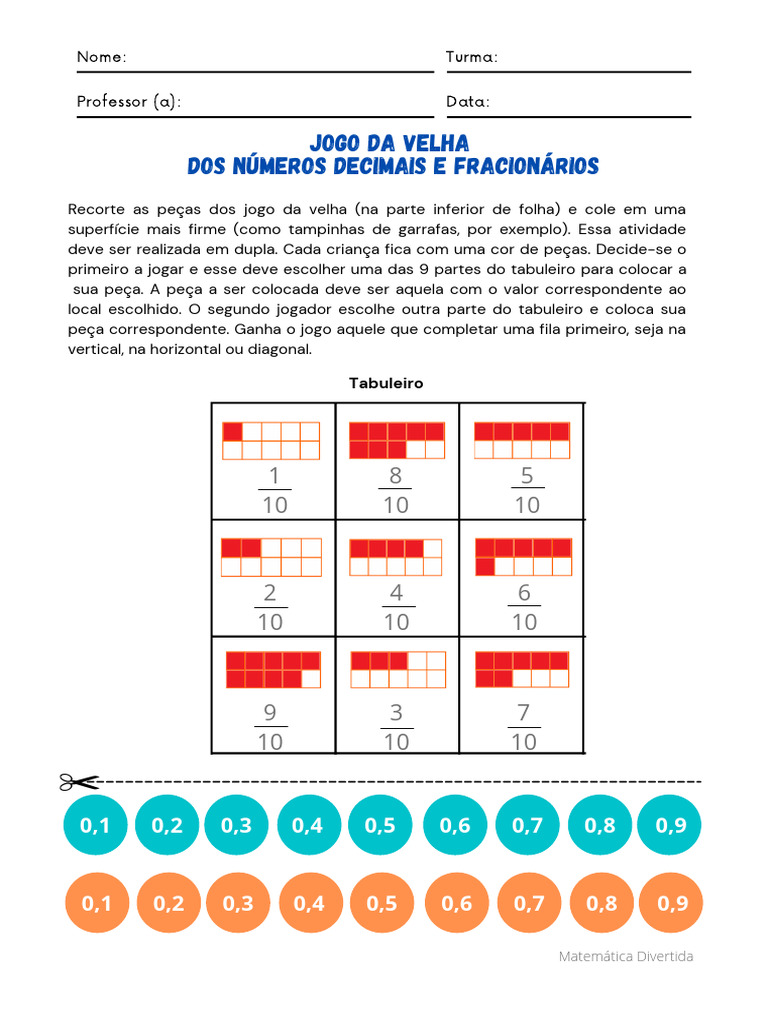 Flower Power, Ordem de Decimais, Frações e Porcentagens, Jogos  Divertidos de Matemática