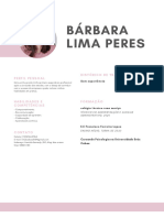 Bárbara Lima Peres: Perfil Pessoal Histórico de Trabalho