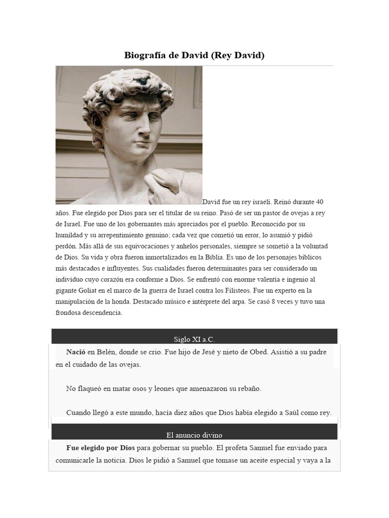 Historia de David | PDF | David | Saulo