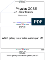 Flashcards - 8.1 Solar System - AQA Physics GCSE