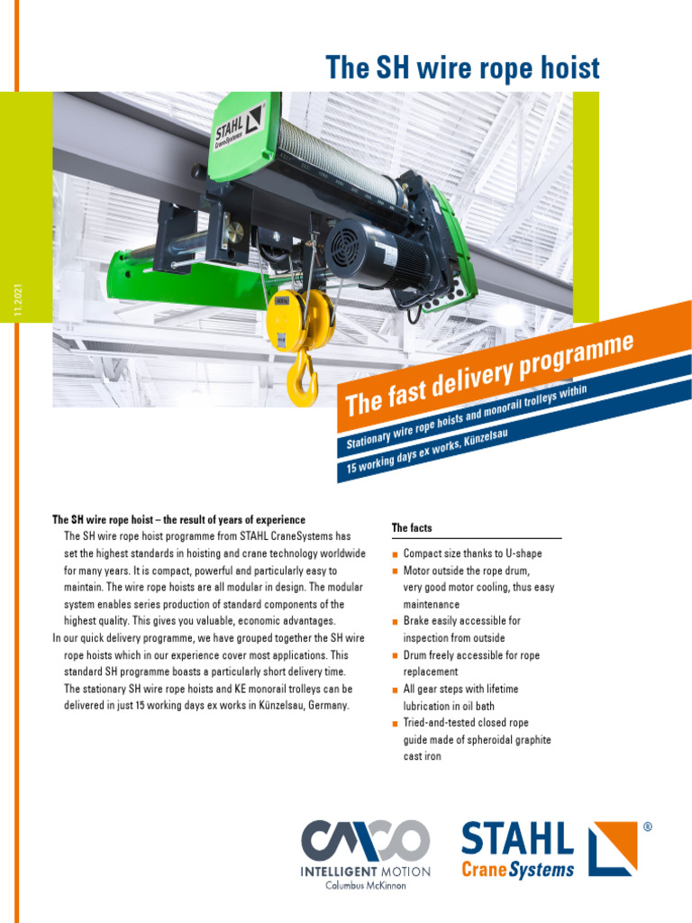 SH 4012-20 Hoist Manual Overview | PDF | Manufactured Goods | Electric ...