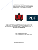 FORTALECIMIENTO DE LAS COMPETENCIAS SOCIALES, EN EL ÁREA DE MATEMÁTICAS, POR MEDIO DEL APRENDIZAJE COOPERATIVO, EN LOS ESTUDIANTES DEL GRADO UNDÉCIMO DE LA INSTITUCIÓN EDUCATIVA SAN MATEO, MAGANGUÉ, BOLÍVAR