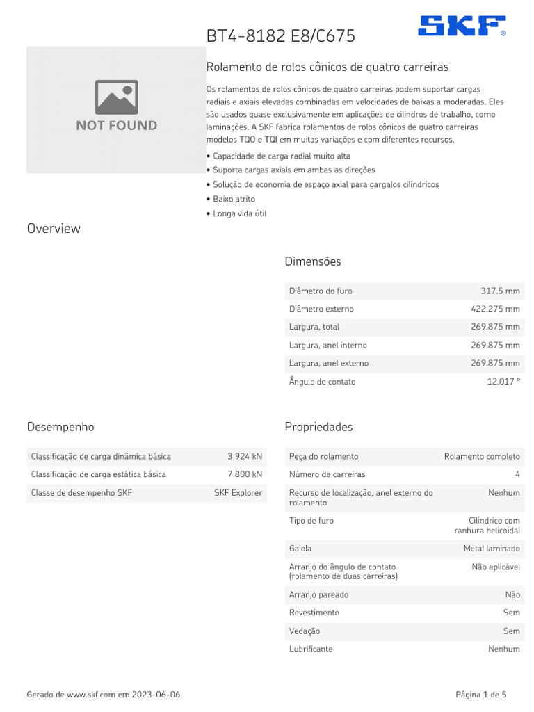 SKF BT4-8182 E8 - C675 Specification | PDF | Software de aplicação ...