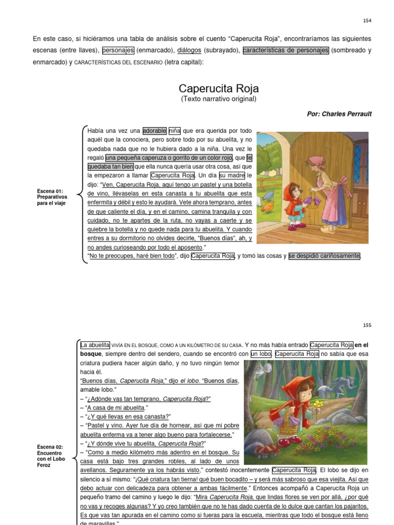 Ficha 46 - Guion de Caperucita Roja | PDF | Caperucita Roja