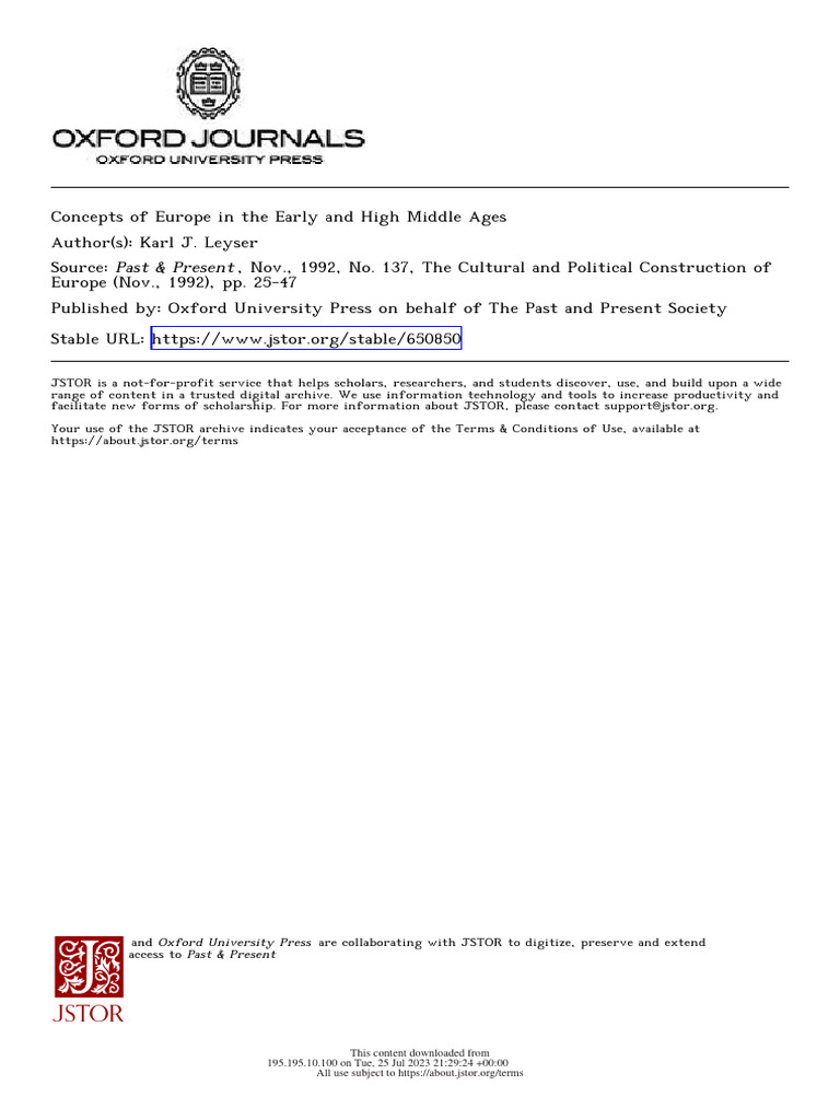 Concepts of Europe in the Middle Ages | PDF | Charlemagne | Franks