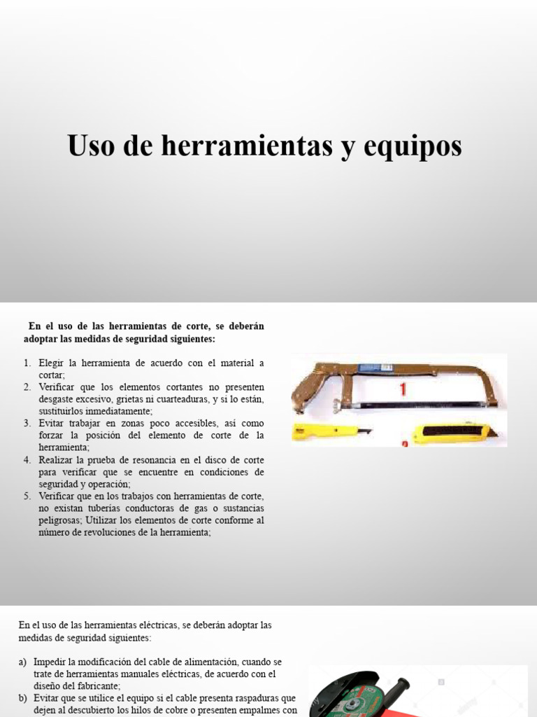 Seguridad en el Uso de Herramientas | PDF | Herramientas | Cuchillo