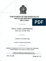 Penal Code Amendment Act No. 22 of 1995