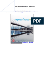 Corporate Finance 11th Edition Ross Solutions Manual