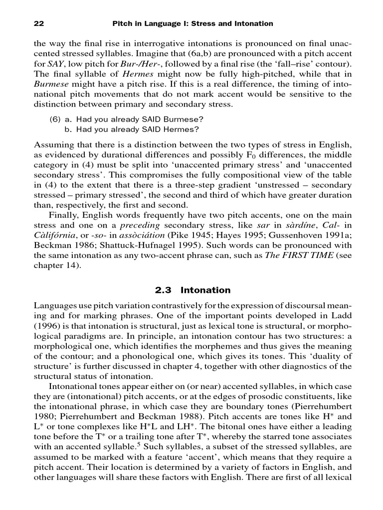 Stress and Intonation in English | PDF | Stress (Linguistics) | Tone ...