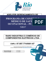 PCMSO - Raro Industria e Comércio de Componentes Elétricos Ltda - 2022-2023