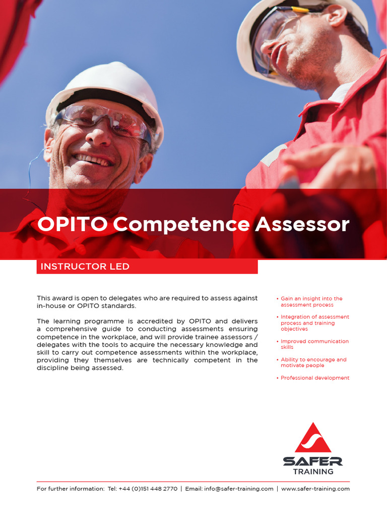 OPITO Competence Assessor Training | PDF | Learning | Information