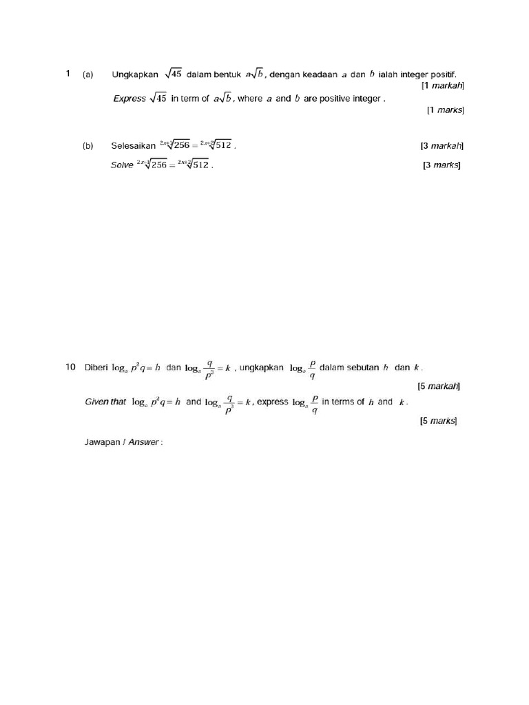Bab 4 Add Math | PDF