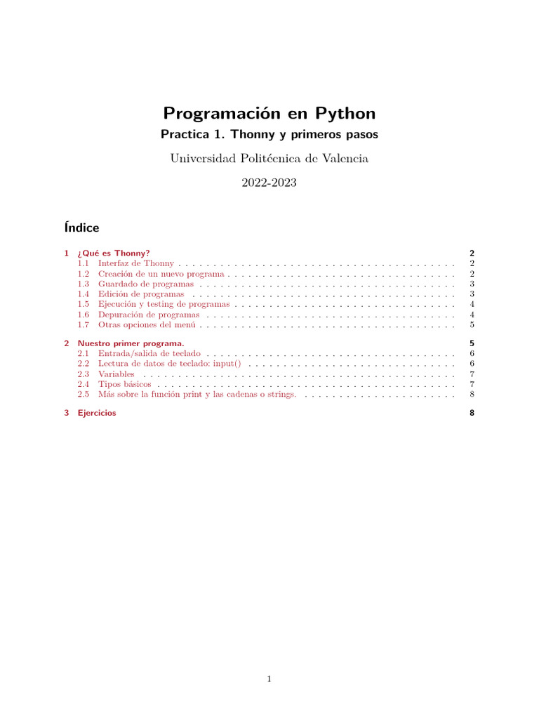 Introducción a Thonny y Python | PDF | Programación | Programa de ...