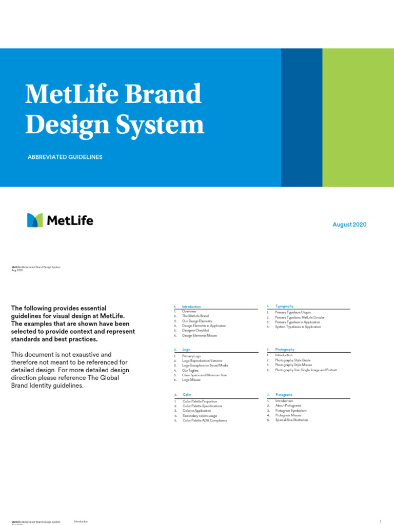 MetLife Brand Design Guidelines | PDF | Logos | Brand