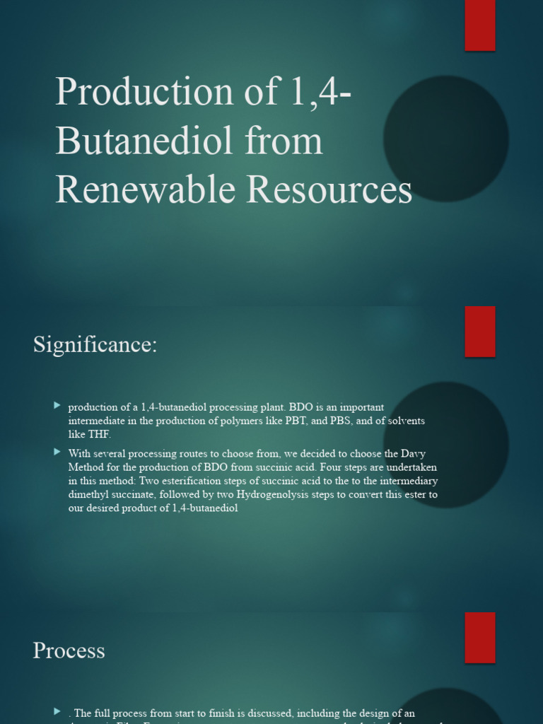 Production of 1,4-Butanediol From Renewable Resources | PDF | Ester ...