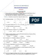 Evaluare Intiala Clasa A 8 A Matematica An Scolar 2023 2024 PDF