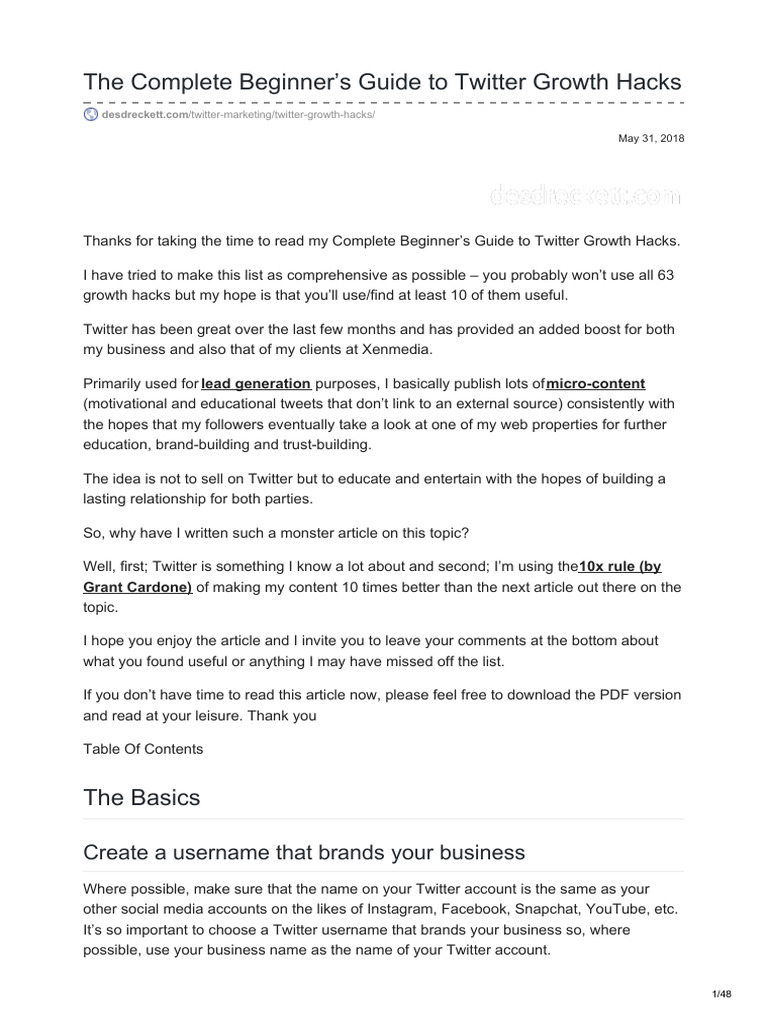 The Complete Beginners Guide To Twitter Growth Hacks Download Free(04)