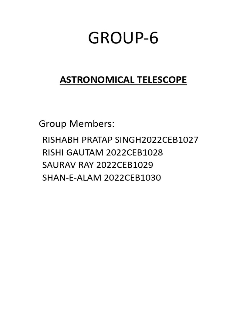 Telescope Pdf Optical Devices Materials Science