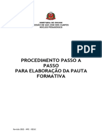 Procedimento para A Passo Pauta Formativa