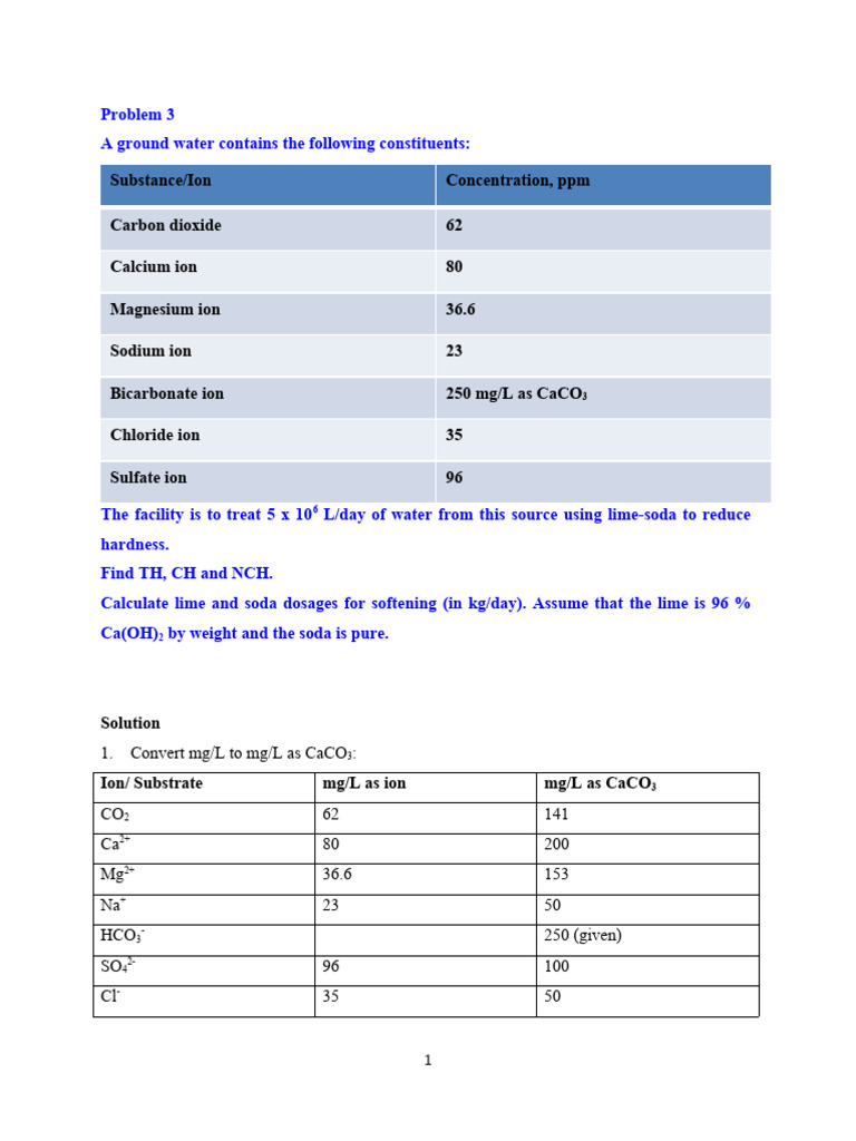 Problems With Solutions Week 3 For Students | PDF | Magnesium | Sodium ...