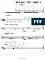 Drum Practice Routines Sheet 1 Grade 1 2