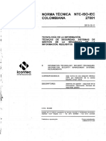 Norma NTC Iso Iec 27001 2013