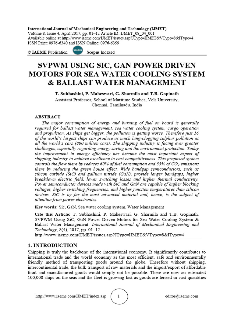 SVPWM Using Sic Gan Power Driven Motors PDF Power Inverter