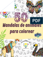 50 Mandalas de Animales para Colorear