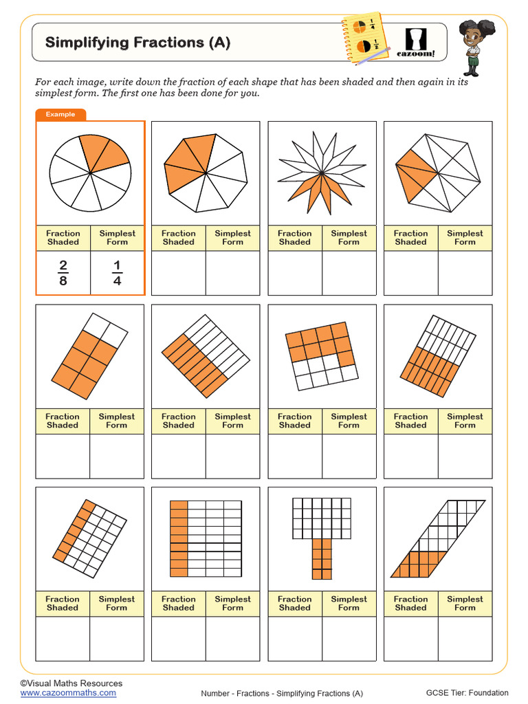 Simplifying Fractions Worksheet | PDF | Mathematical Objects | Signal ...