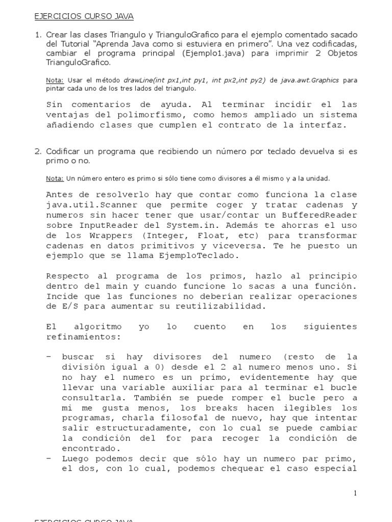 Ejercicios Prácticos de Java | PDF | Java (lenguaje de programación ...