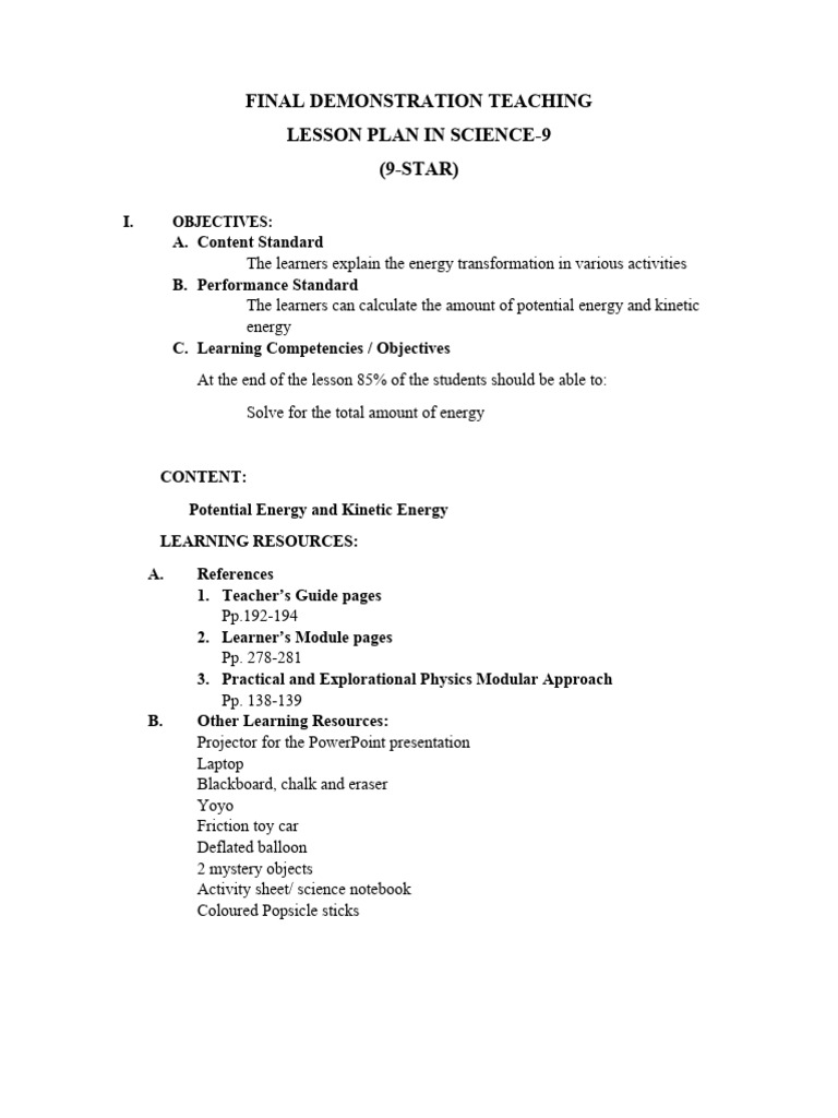 Final Demo Pdf Potential Energy Kinetic Energy