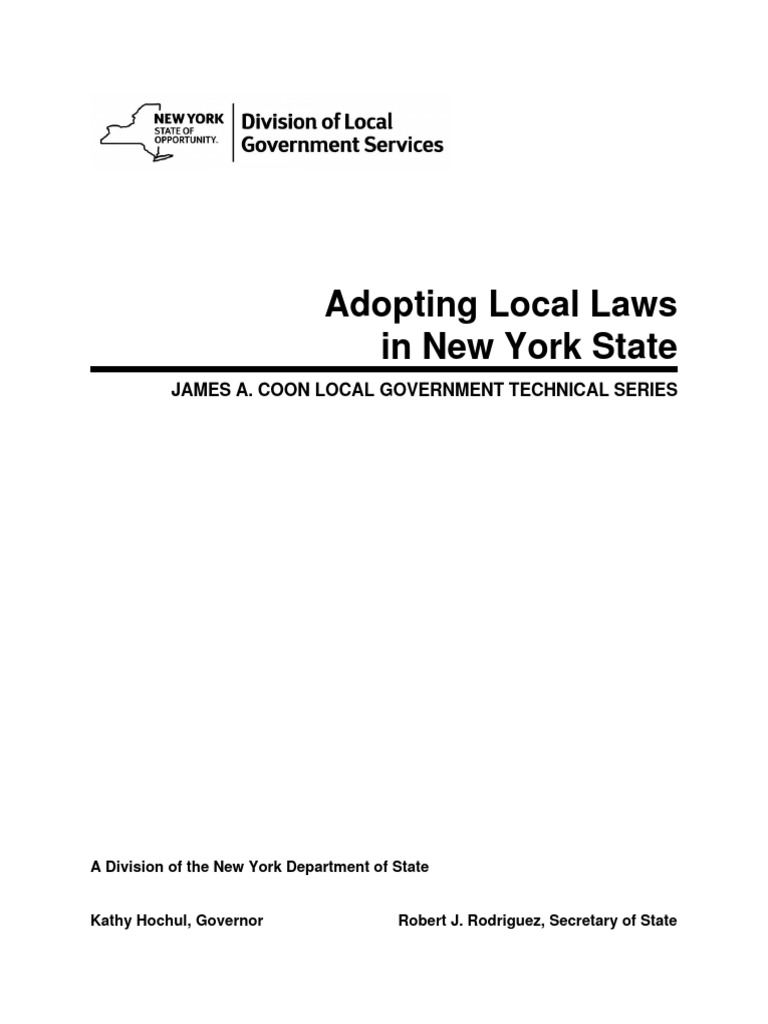 Adopting Local Laws in Nys 1 PDF U.S. State Police Power