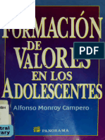 Monroy Campero, Alfonso - La Formación de Valores en Los Adolescentes