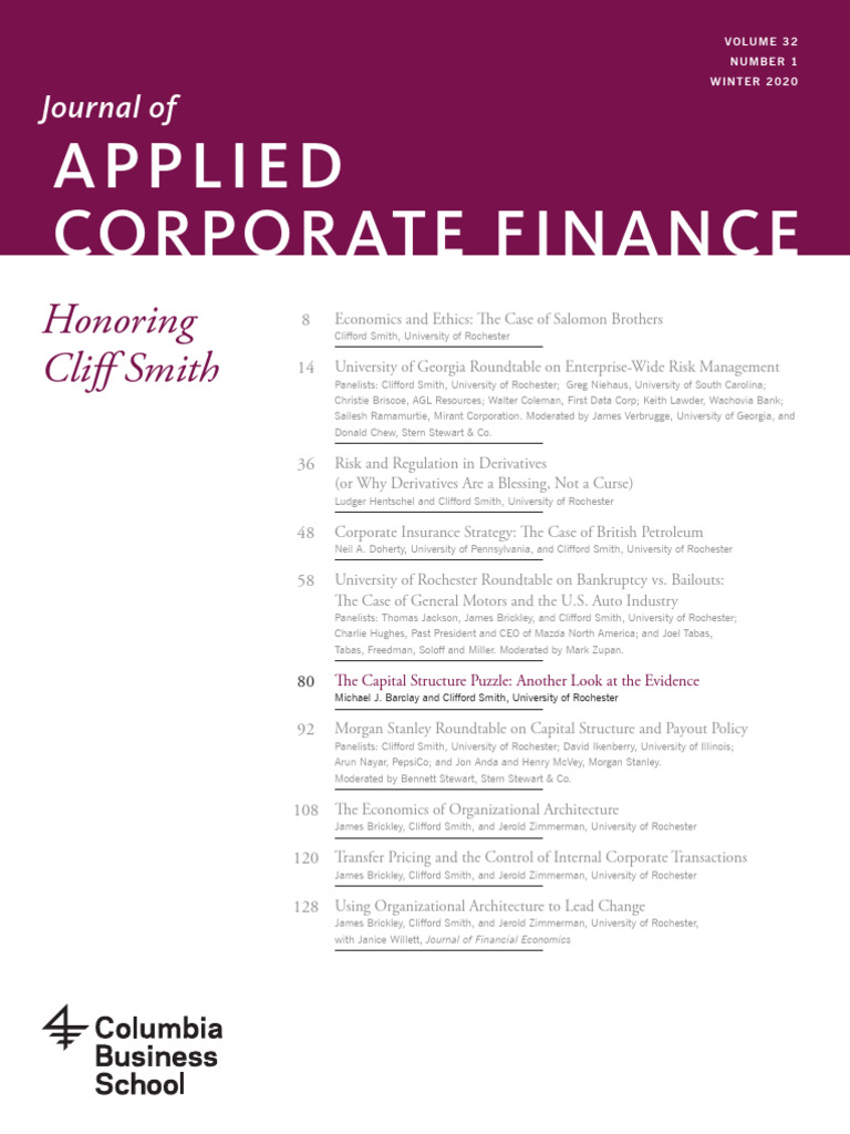 I D The Capital Structure Puzzle Another Look At The Evidence 2021