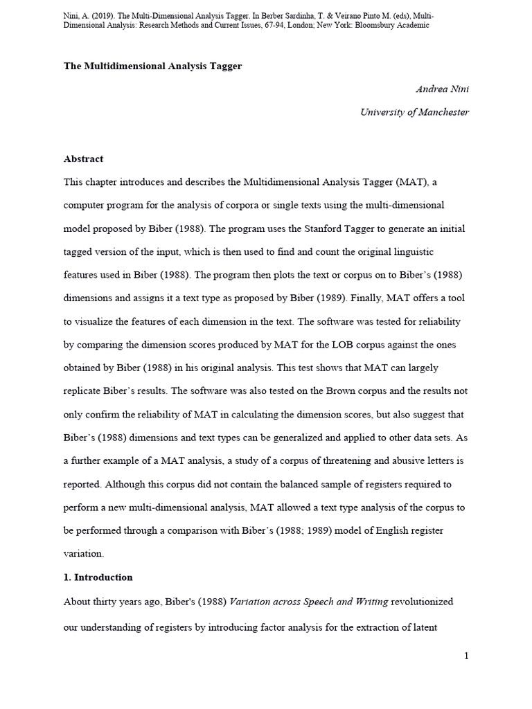 Mat the multidimensional analysis tagger pdf clause verb
