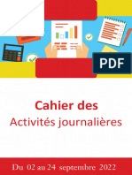 Cahier Des Activités Journalières Du 02 Au 24 Septembre 2022 WWW - Houmame