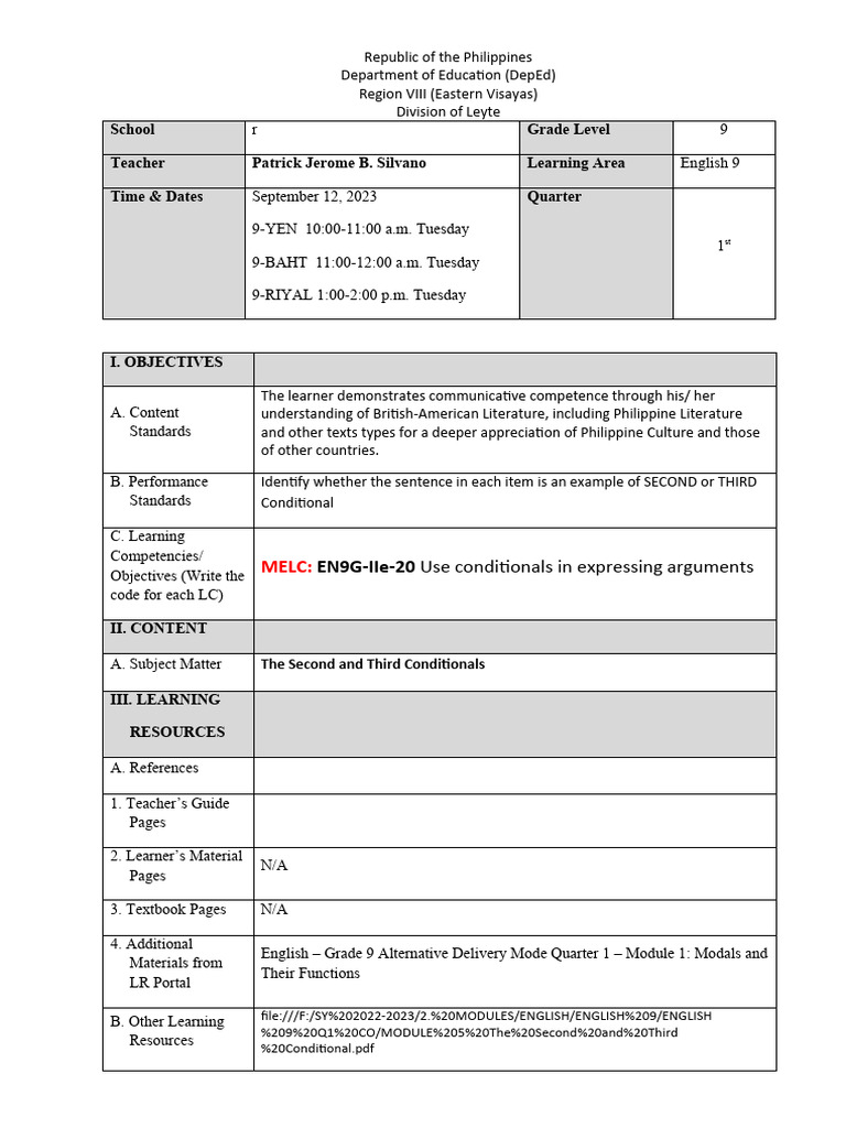 English 9 lp 6th pdf syntax linguistics