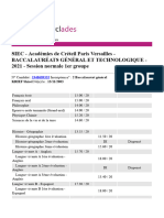 SIEC - Académies de Créteil Paris Versailles - Baccalauréats Général Et Technologique - 2021 - Session Normale 1er Groupe