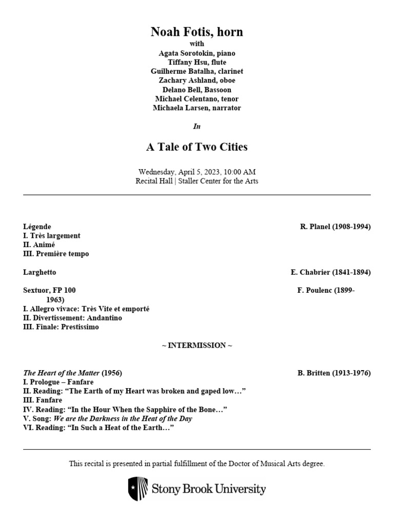 Classical Recital at Staller Center | PDF