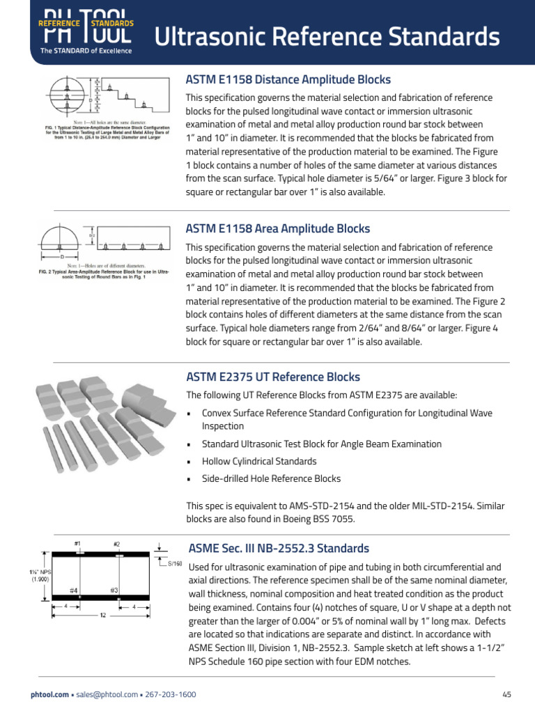 PH Tools Ultrasonic Reference Standard | PDF | Pipe (Fluid Conveyance ...