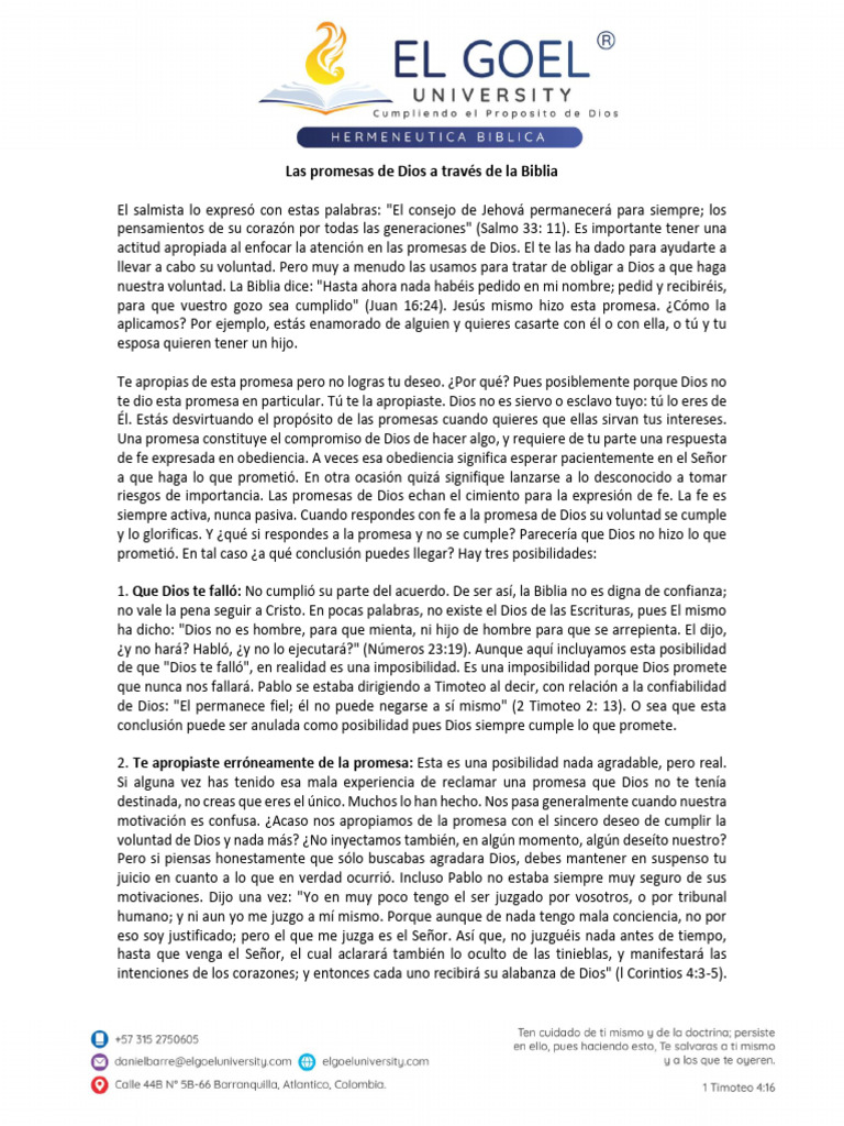 Promesas de Dios en la Biblia | PDF | Dios | Abrahán