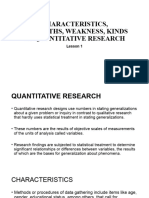 Week 1 Lesson 1 Characteristics Strength Weaknesses Kinds of Quantitative Research