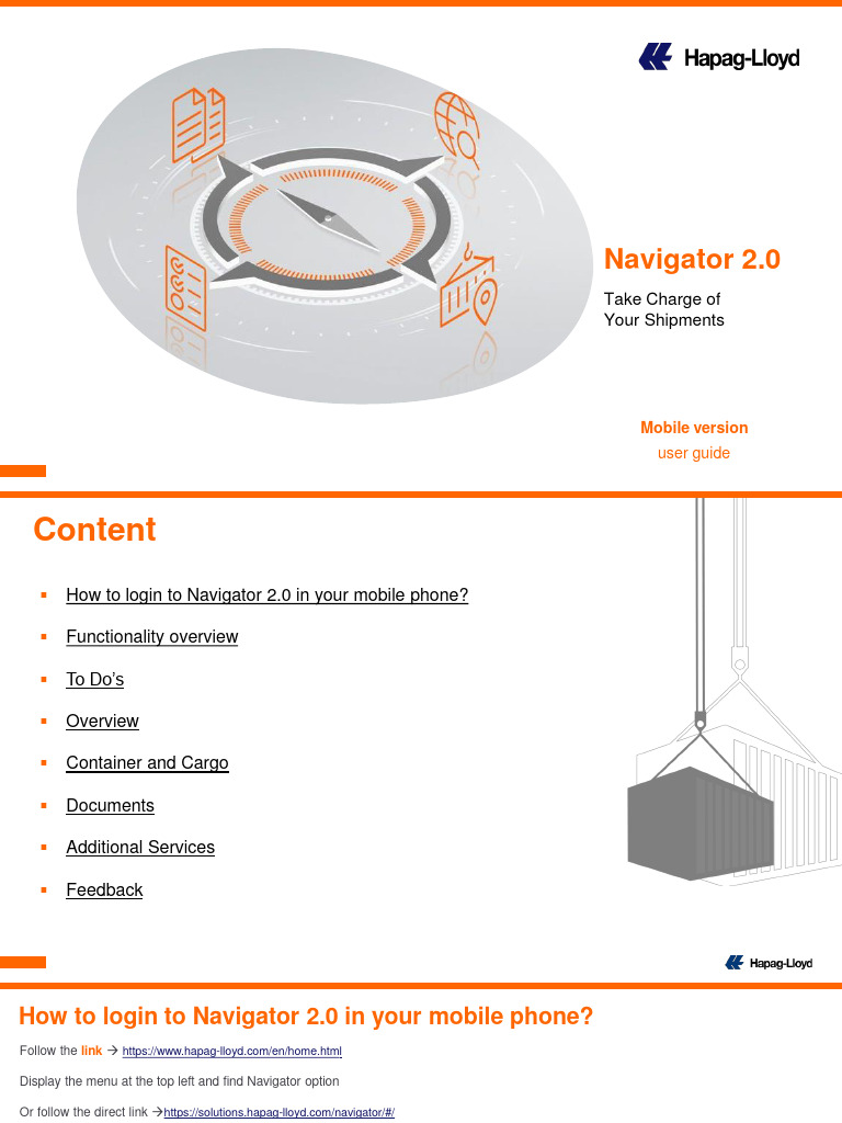 HLAG Navigator 2.0 Mobile User Guide | PDF | Cargo | Icon (Computing)