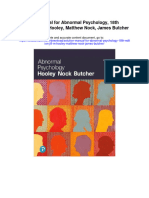 Solution Manual For Abnormal Psychology 18th Edition Jill M Hooley Matthew Nock James Butcher